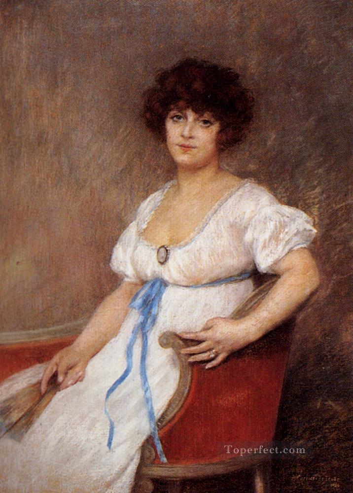 Portrait Of A Seated Lady Carrier Belleuse Pierre Oil Paintings